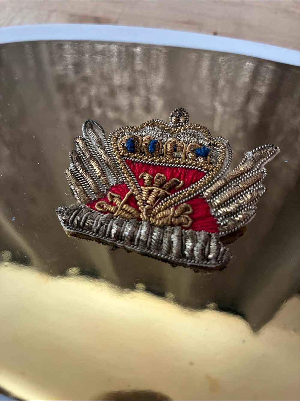 Vintage British Parachute Embroidered Brooch Pin!